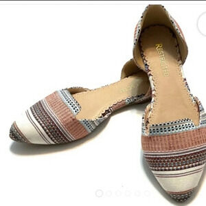 Restricted striped d’Orsay style flats size 7.5